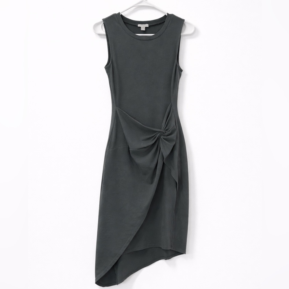 Chelsea28 Dark Gray Asymmetrical Dress